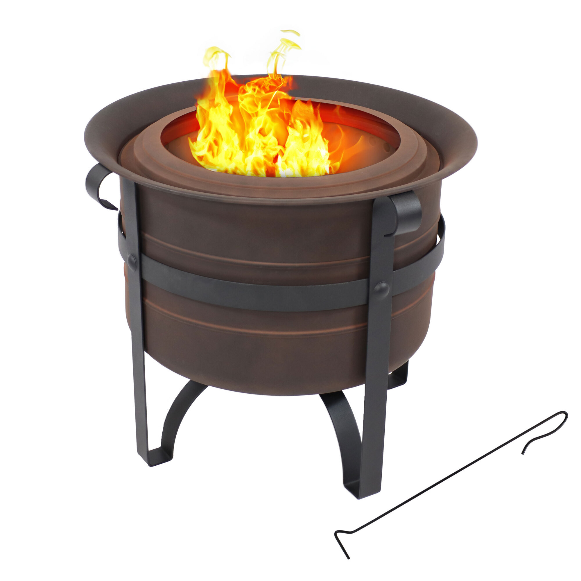 Sunnydaze Decor, Steel Cauldron-Style Smokeless Fire Pit, Fuel Type Wood, Diameter 23 in, Material Steel, Model# NB-052